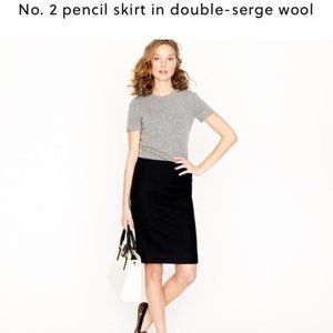 J Crew No 2 Pencil Skirt in Double-Serge Wool